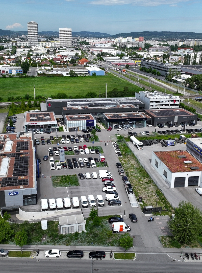 Auto Stahl Luftbildaufnahme Wien 22